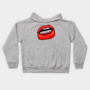 terrible puns lip tattoo Kids Hoodie